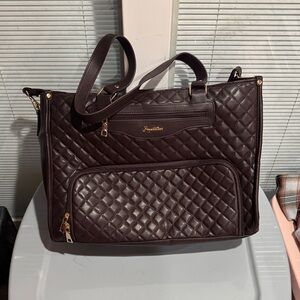 Luxurious Dark Brown Quilted Laptop Bag